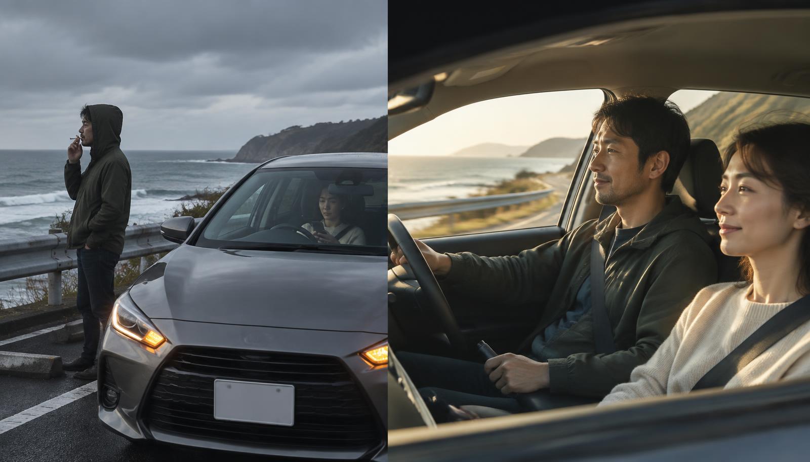 Car · drive-break version execution: A smoke without stopping.